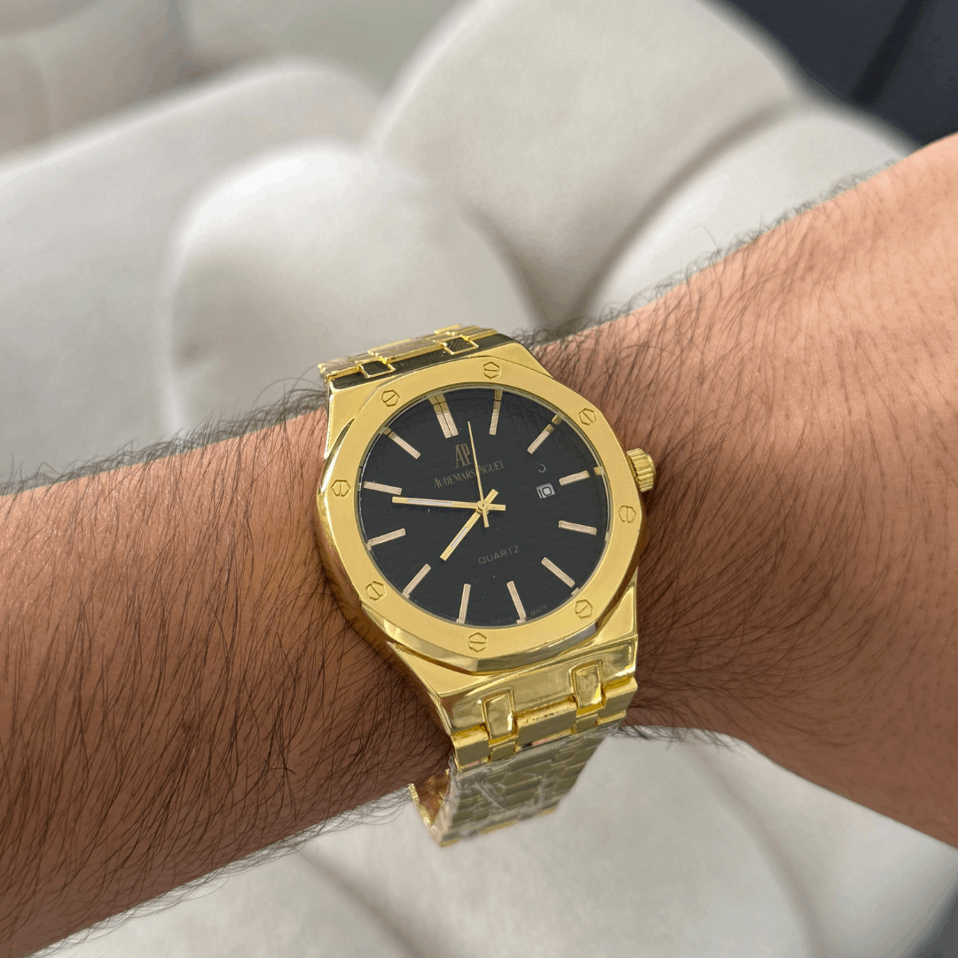 AUDEMARS PIGUET DORADO TABLERO NEGRO
