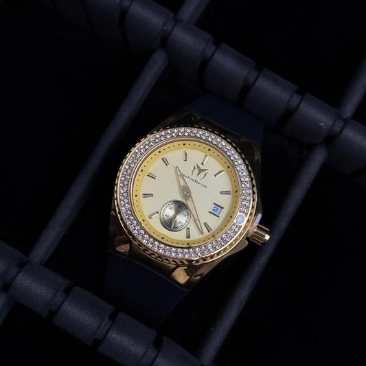 Tchmrn Monogram Mujer Negro Circones Tablero Dorado
