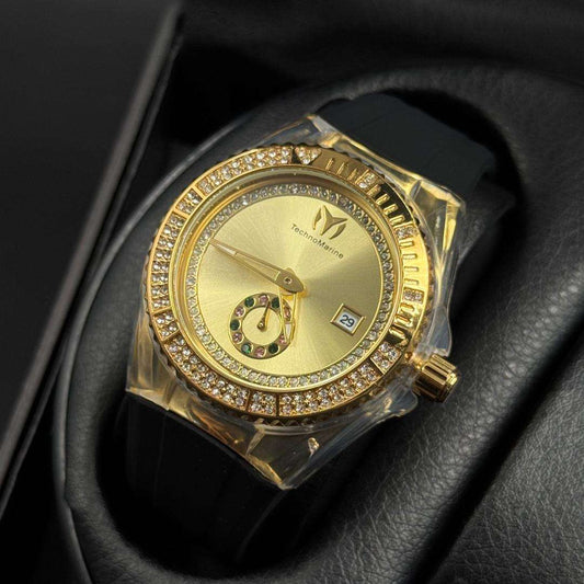Tchmrn Mujer Circones Negro Tablero Dorado-Dorado